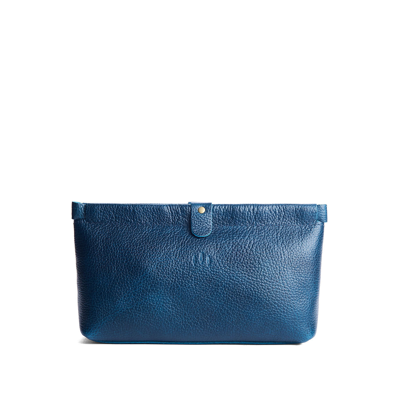 Caspian | Leather pouch with frame top closure and leather pull tab