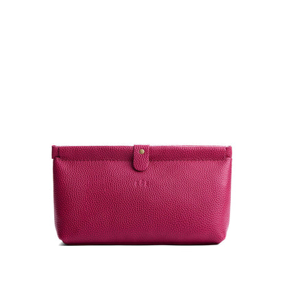 Cosmo | Leather pouch with frame top closure and leather pull tab