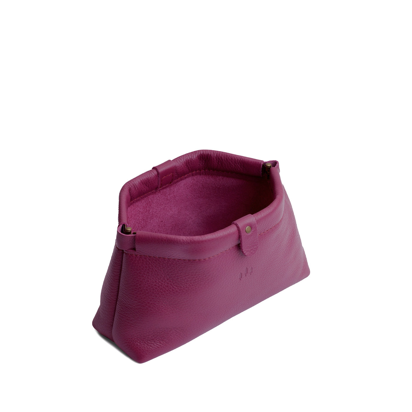 Iris | Leather pouch with frame top closure and leather pull tab