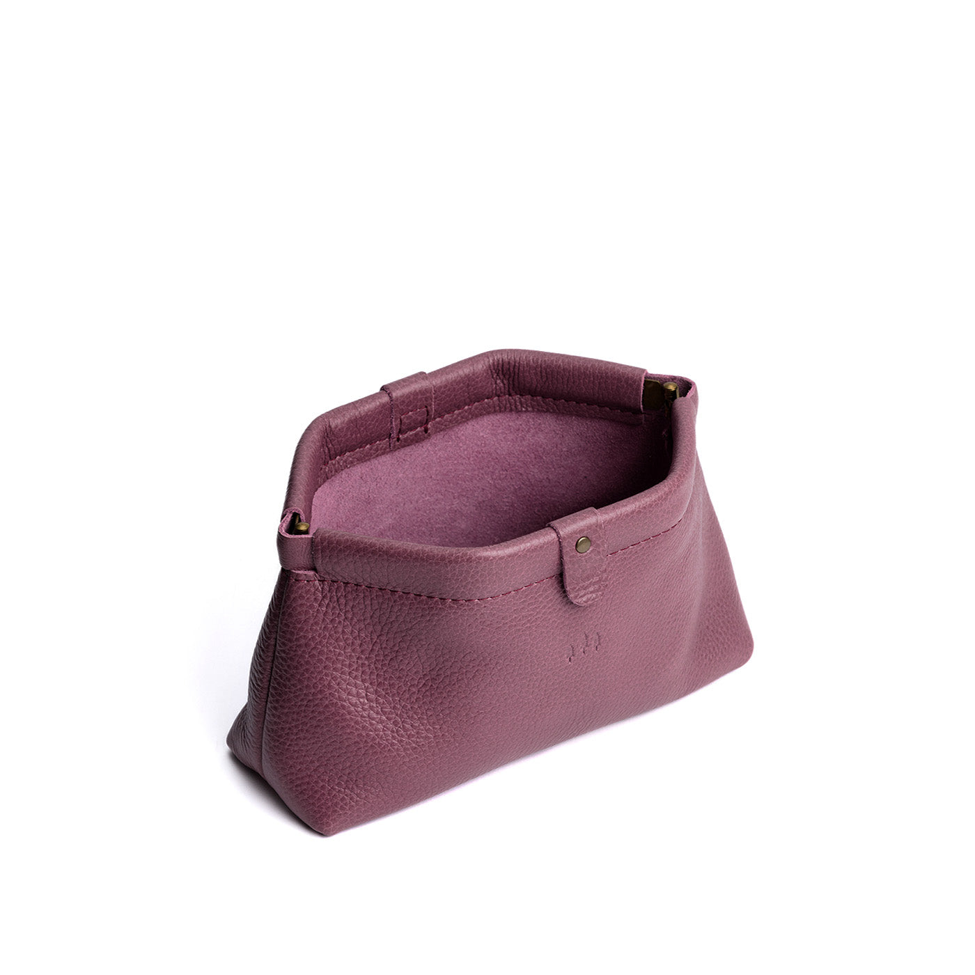 Kyoto | Leather pouch with frame top closure and leather pull tab
