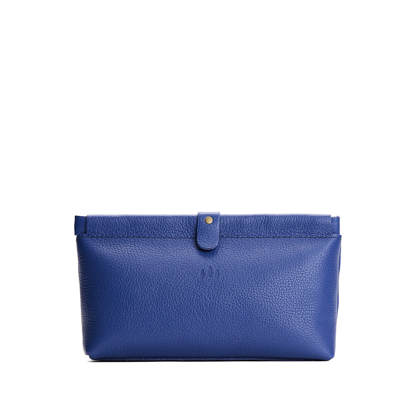 Molino Blue | Leather pouch with frame top closure and leather pull tab