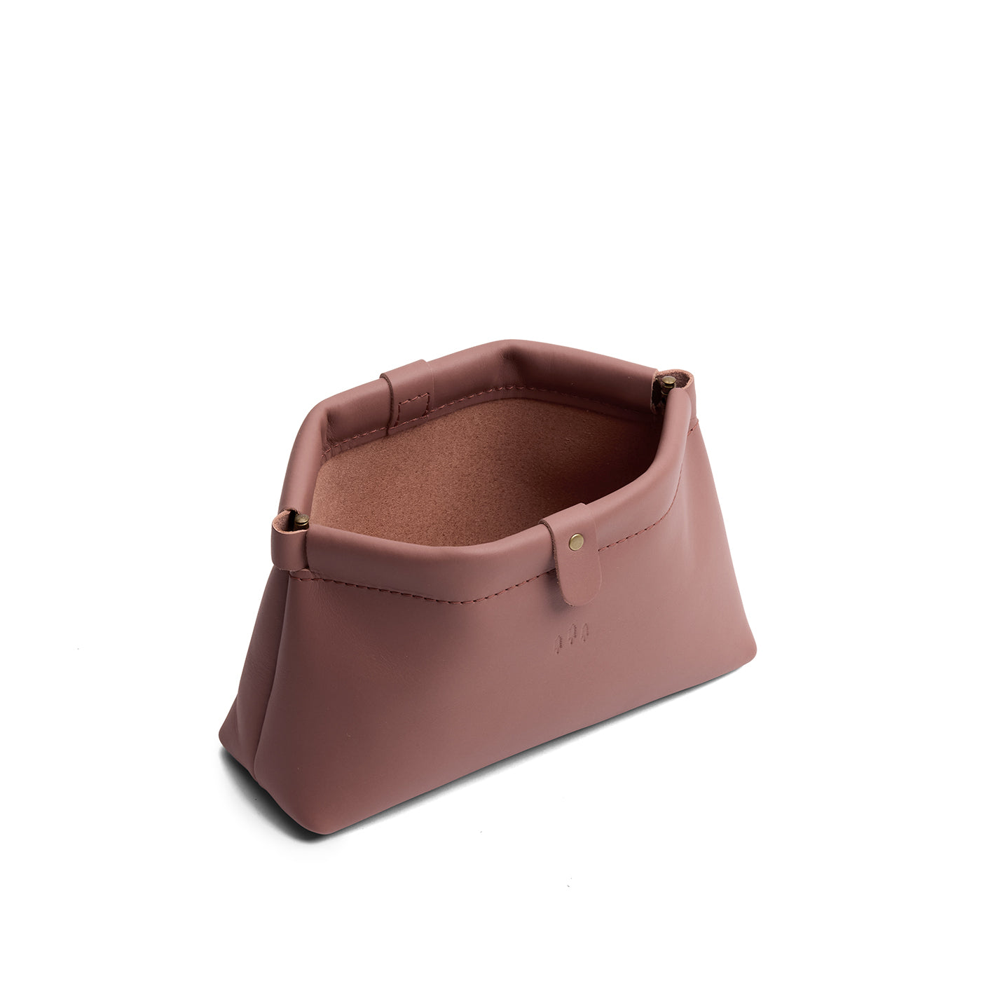 Sunkissed | Leather pouch with frame top closure and leather pull tab