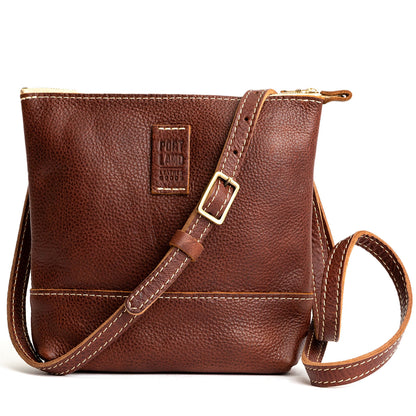 Nutmeg | Small rectangular crossbody purse with top zipper and interior pocket