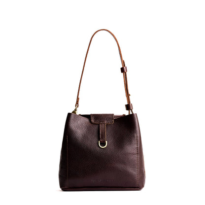 Coldbrew*Small | Symmetrical leather bag with leather drawstring closure and back ring for accessories