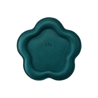 Sea Glass | Floral shaped leather tray with stuffed edges