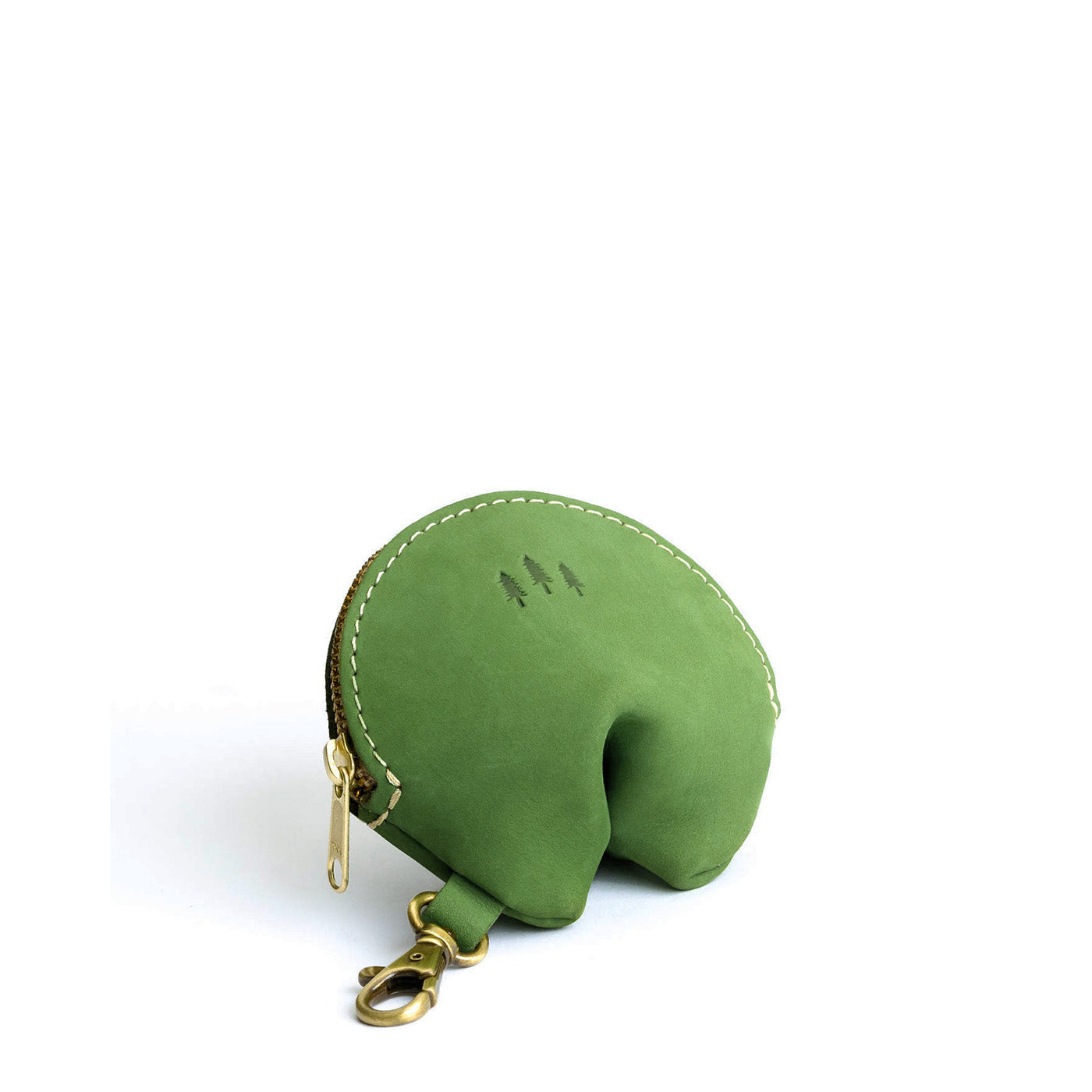 All Color: Succulent | Leather fortune cookie shaped keychain pouch