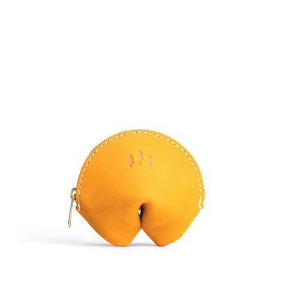 Turmeric | Leather fortune cookie shaped pouch