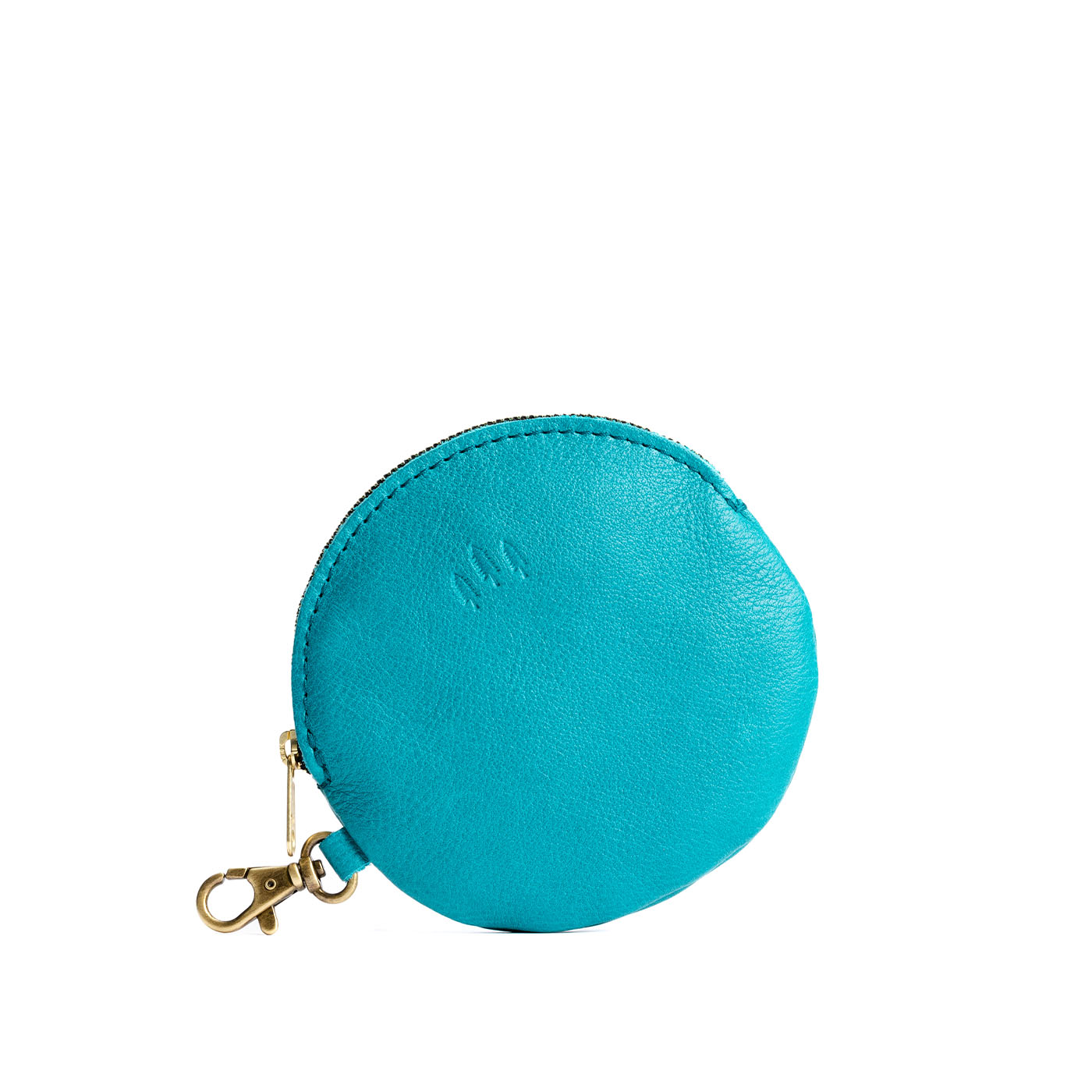 Baja | Leather flat round keychain pouch