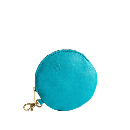 Baja | Leather flat round keychain pouch