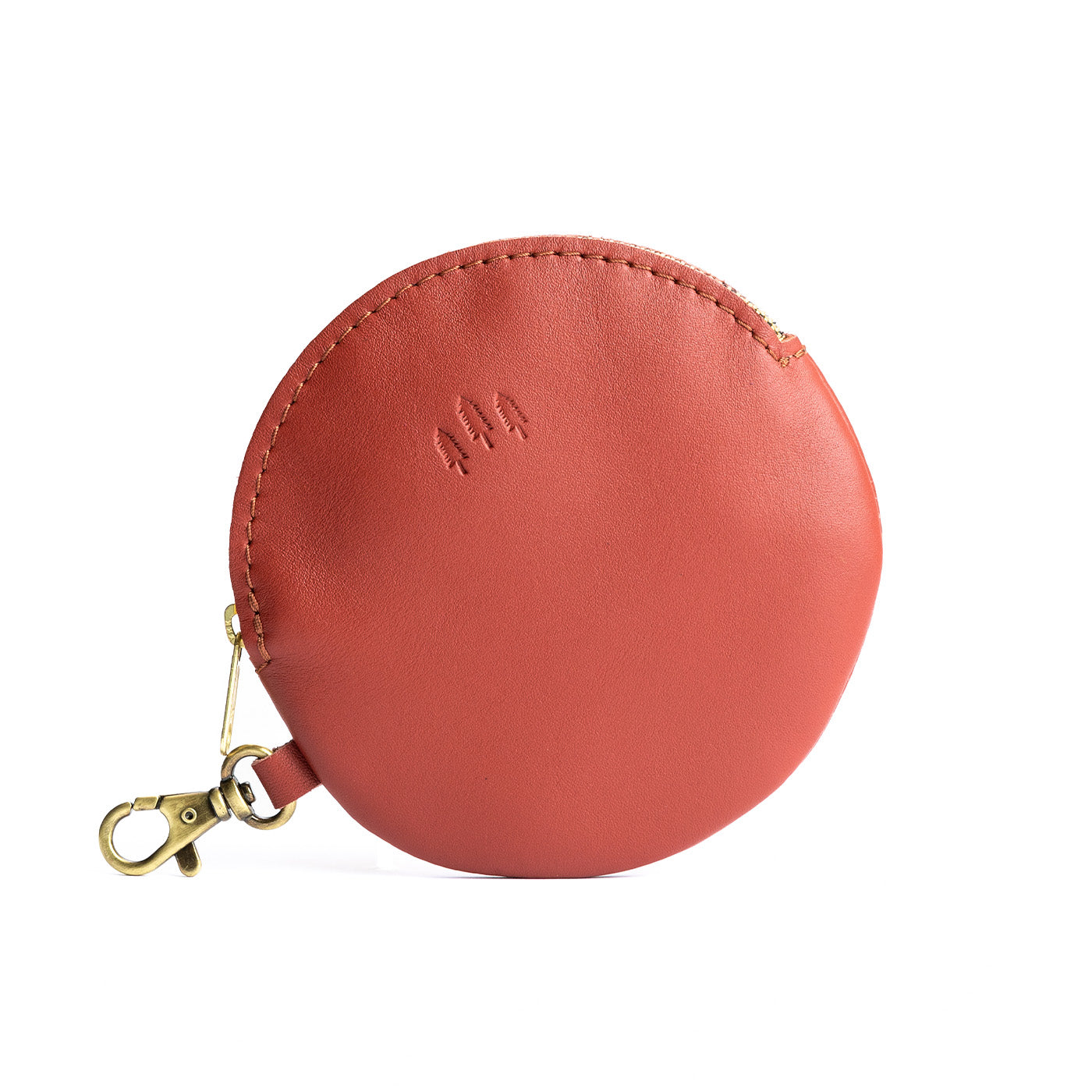 All Color: Hot Pot | Leather flat round keychain pouch
