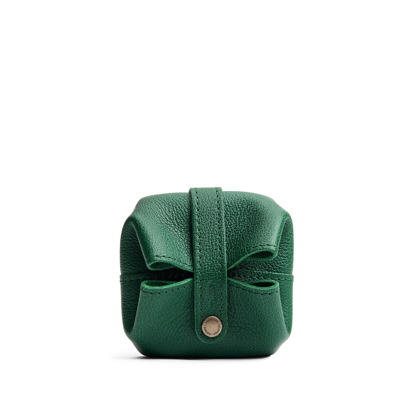 Bacalar | Foldable square leather pouch with snap closure closed