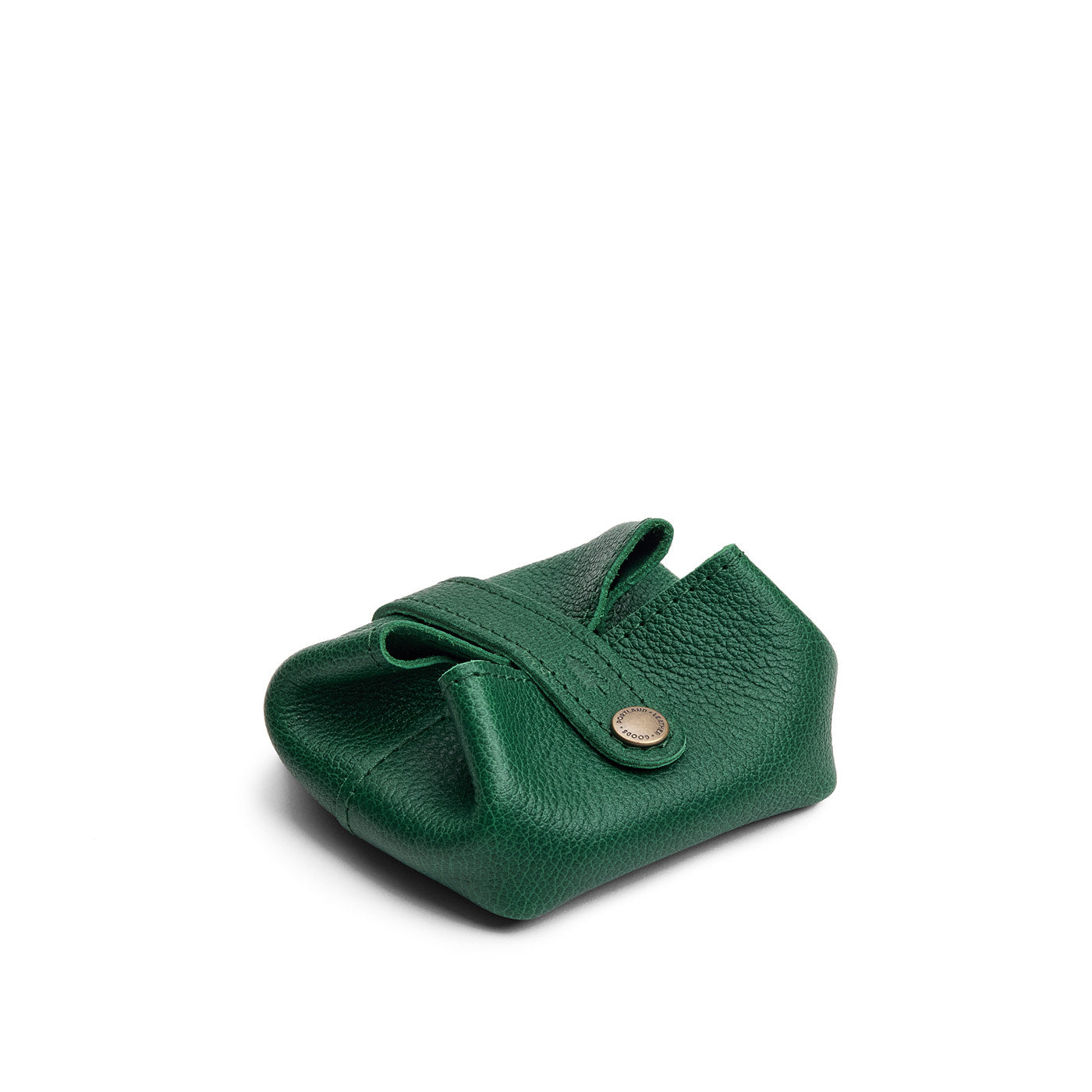 Bacalar | Foldable square leather pouch with snap closure closed