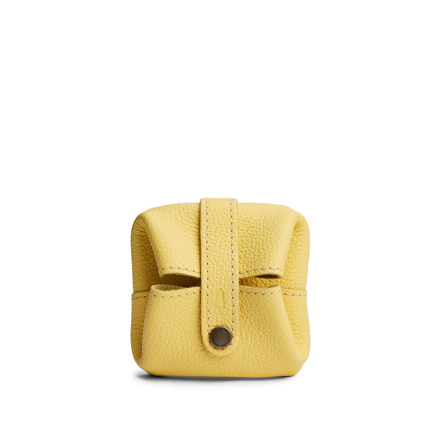 Butter Bliss | Foldable square leather pouch with snap closure closed