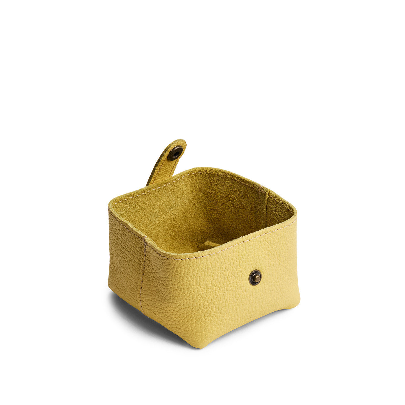 Butter Bliss | Foldable square leather pouch with snap closure open