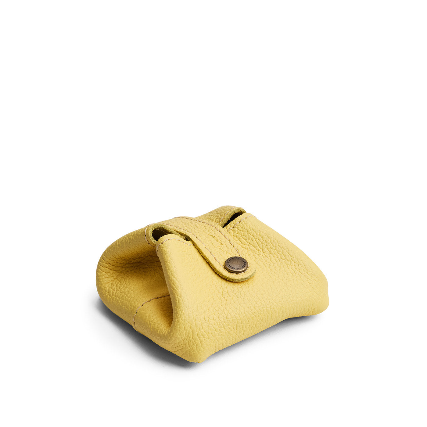 Butter Bliss | Foldable square leather pouch with snap closure closed