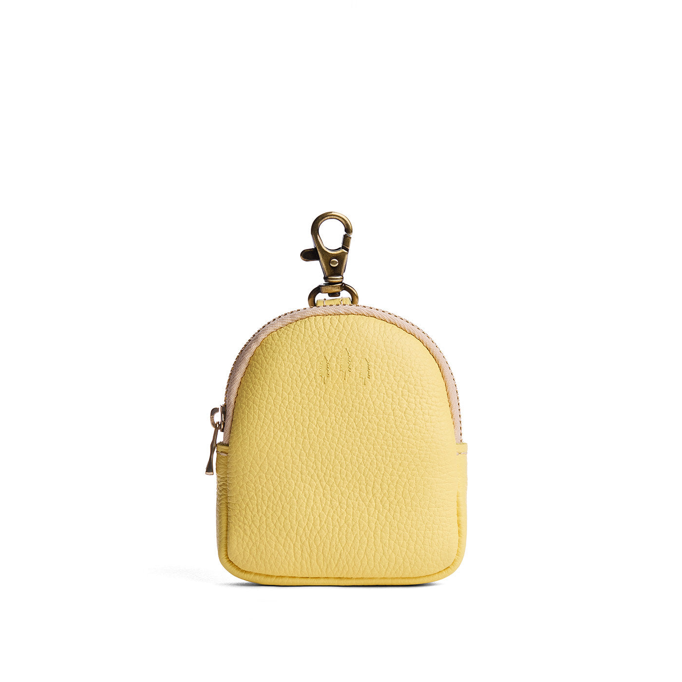 Butter Bliss | Leather keychain pouch with zipper top, swivel lobster clasp, and debossed emblem of three PLG trees