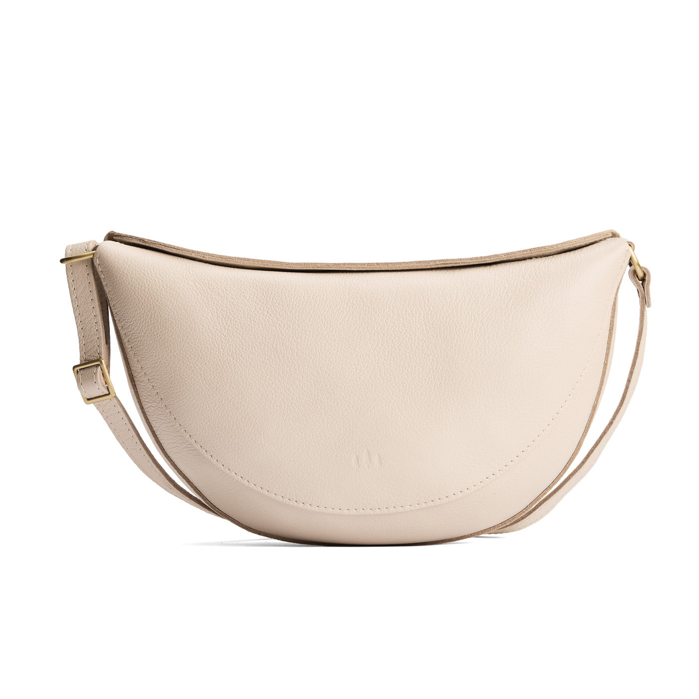 Pebbled Bone*Large | Half circle shaped sling bag