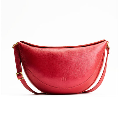 Reba Red*Large | Half circle shaped sling bag