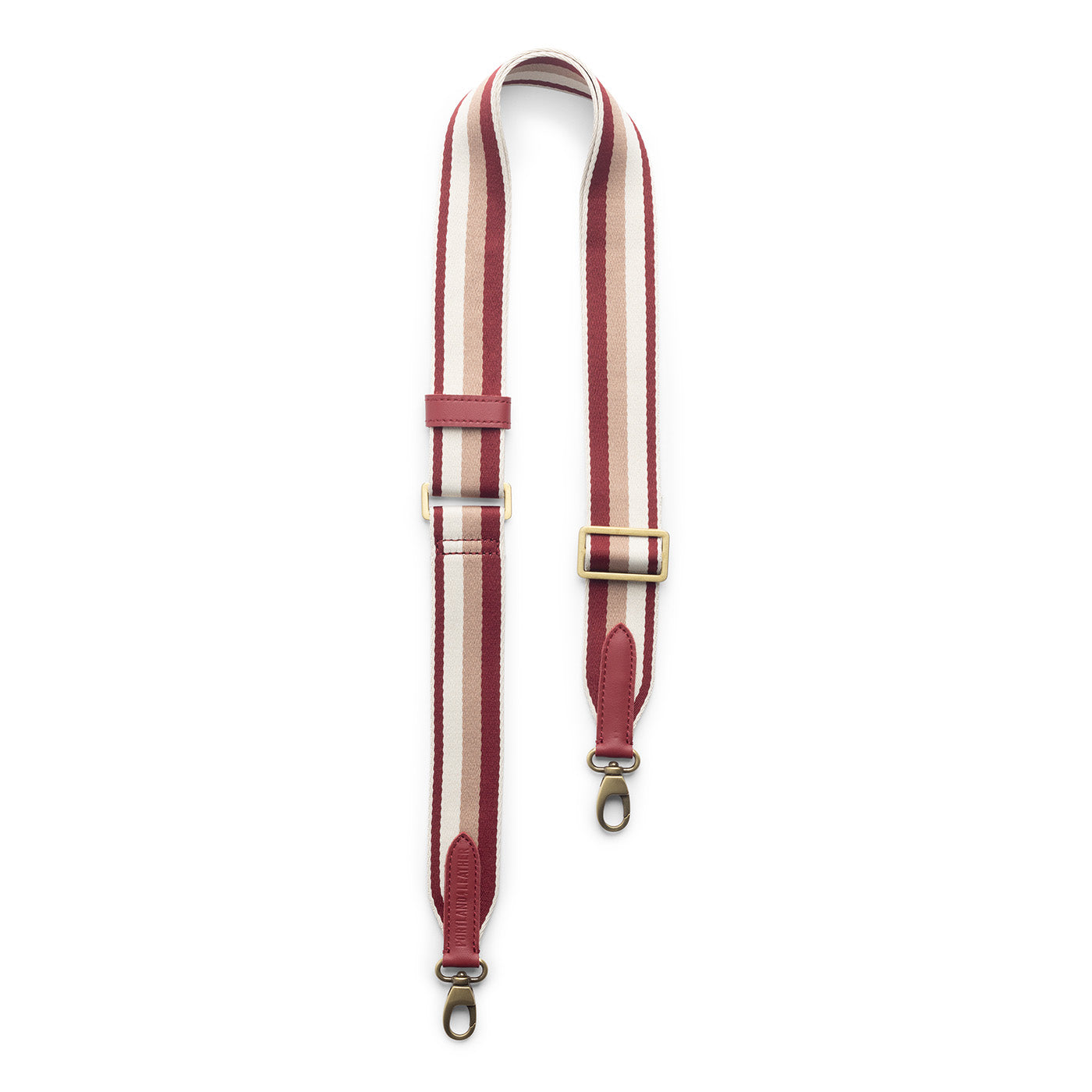Bacon | Strap with stripe pattern and brass-toned hardware