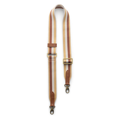 Honey Brew | Strap with stripe pattern and brass-toned hardware
