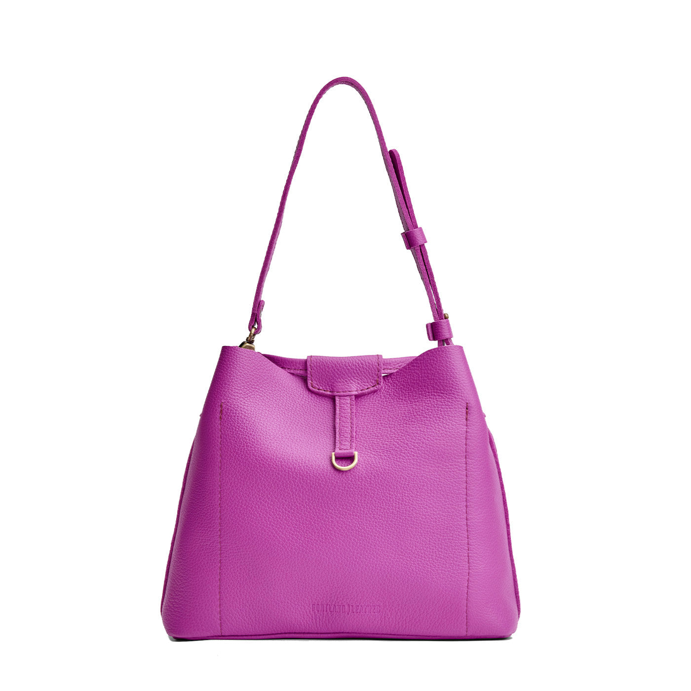 Cattleya*Large | Symmetrical leather bag with leather drawstring closure and adjustable shoulder strap