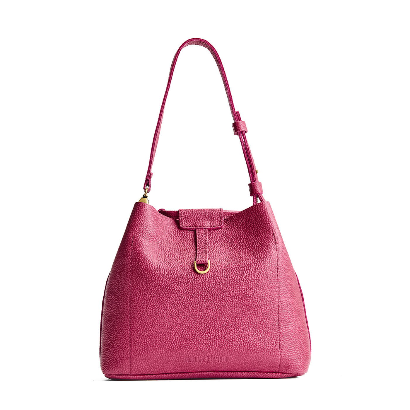 Wild Rose*Large | Symmetrical leather bag with leather drawstring closure and adjustable shoulder strap