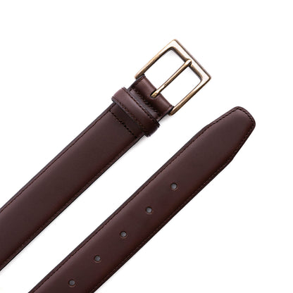Umber | Leather belt with antiqued brass buckle