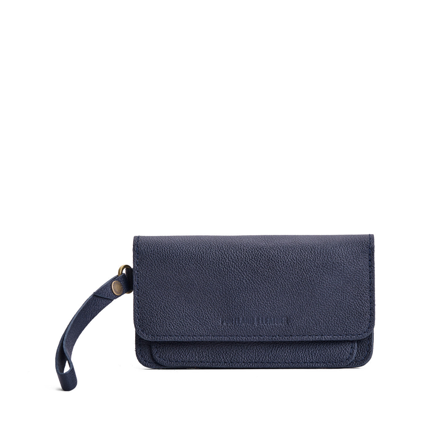 Night Owl | Leather wallet clutch with wristlet and magnetic closure