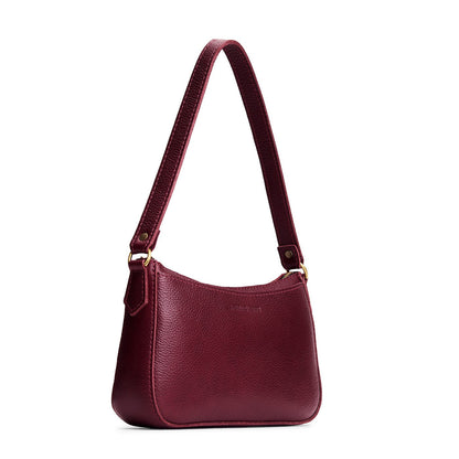 Cabernet*Small | Large bean shaped shoulder bag with a zipper closure