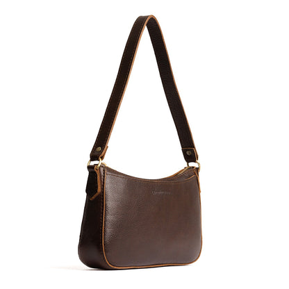 Coldbrew*Small | Petite bean shaped shoulder bag with a zipper closure