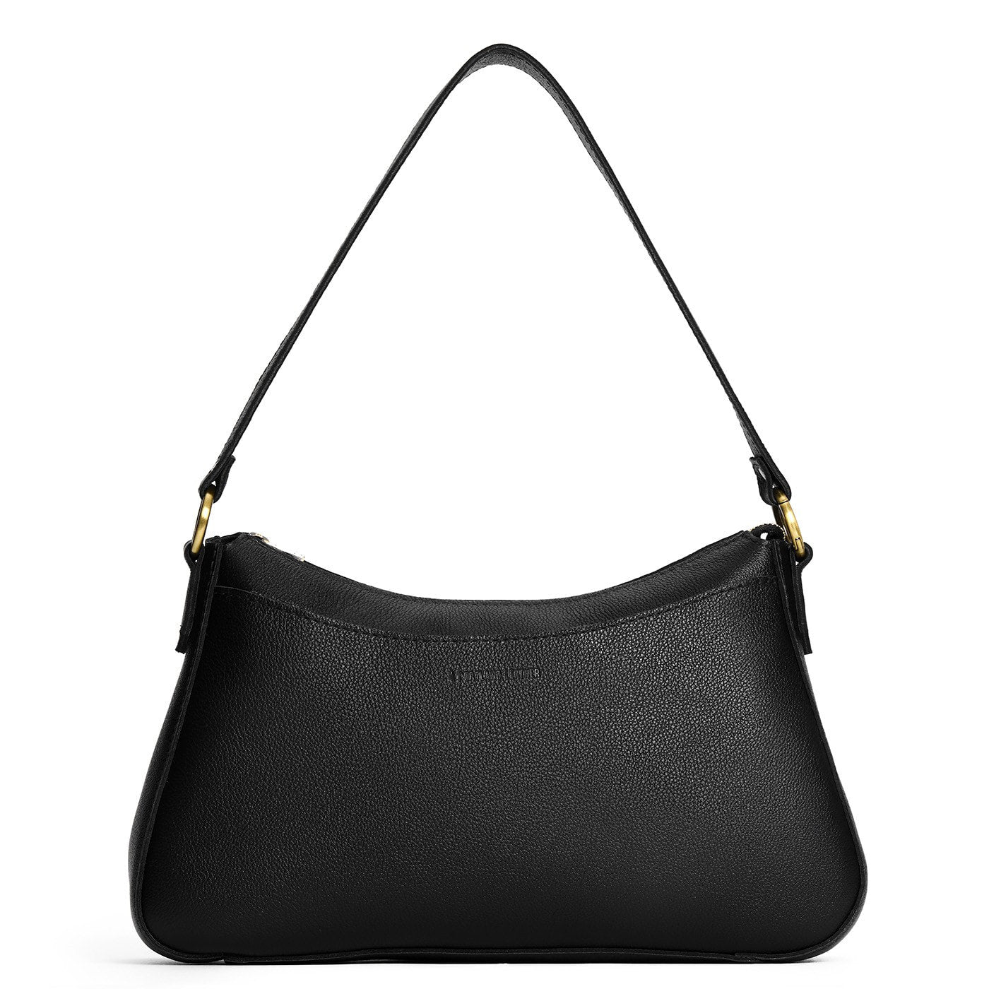 Pebbled--black*Large | Large bean shaped shoulder bag with a zipper closure
