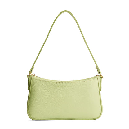 Shadow Lime*Small | Petite bean shaped shoulder bag with a zipper closure