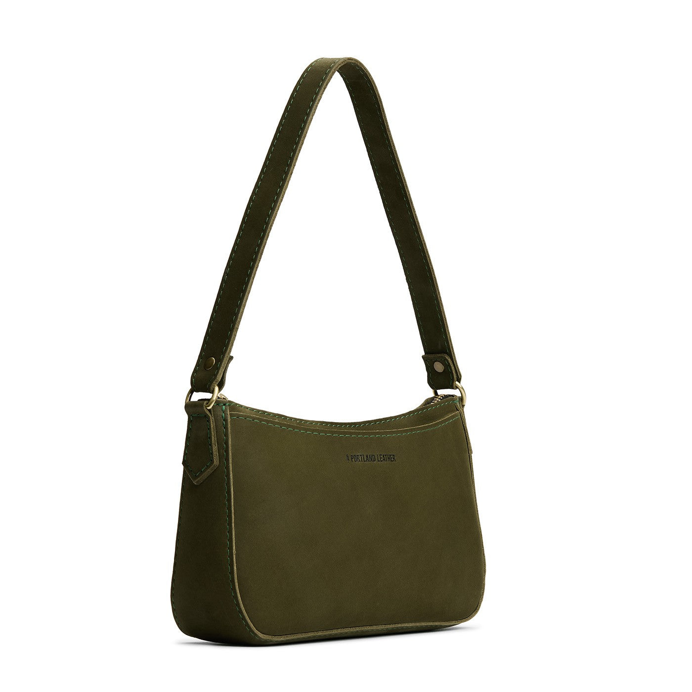 Verdant*Small | Large bean shaped shoulder bag with a zipper closure