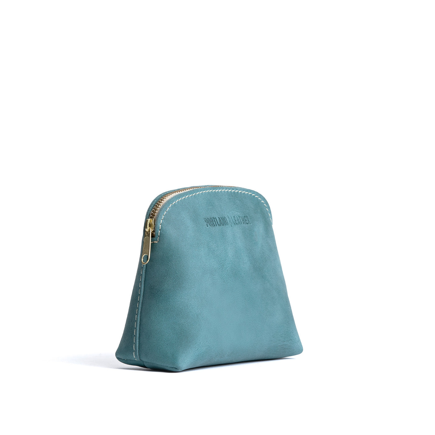Aqua*Classic | Compact leather pouch with top zipper