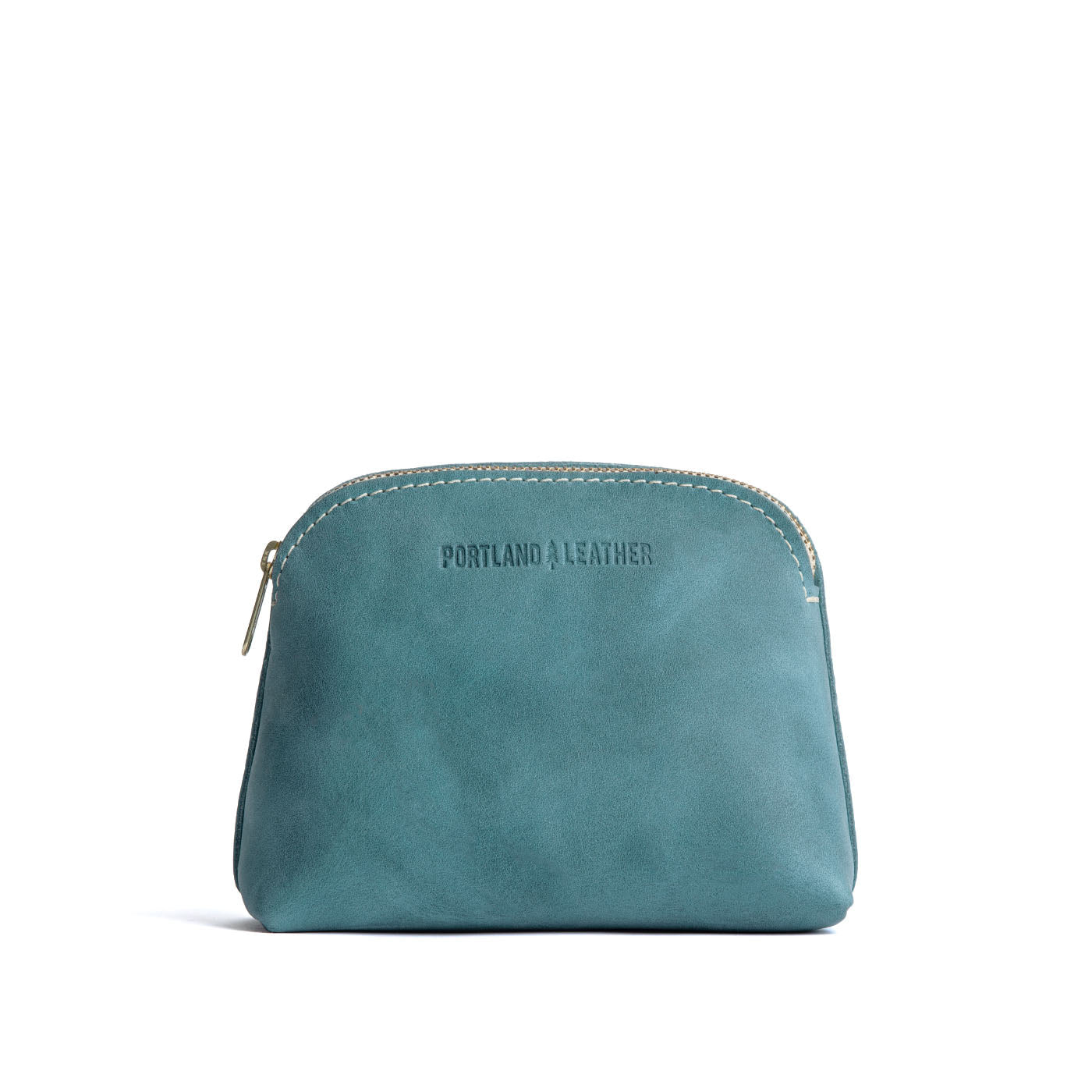 Aqua*Classic | Compact leather pouch with top zipper