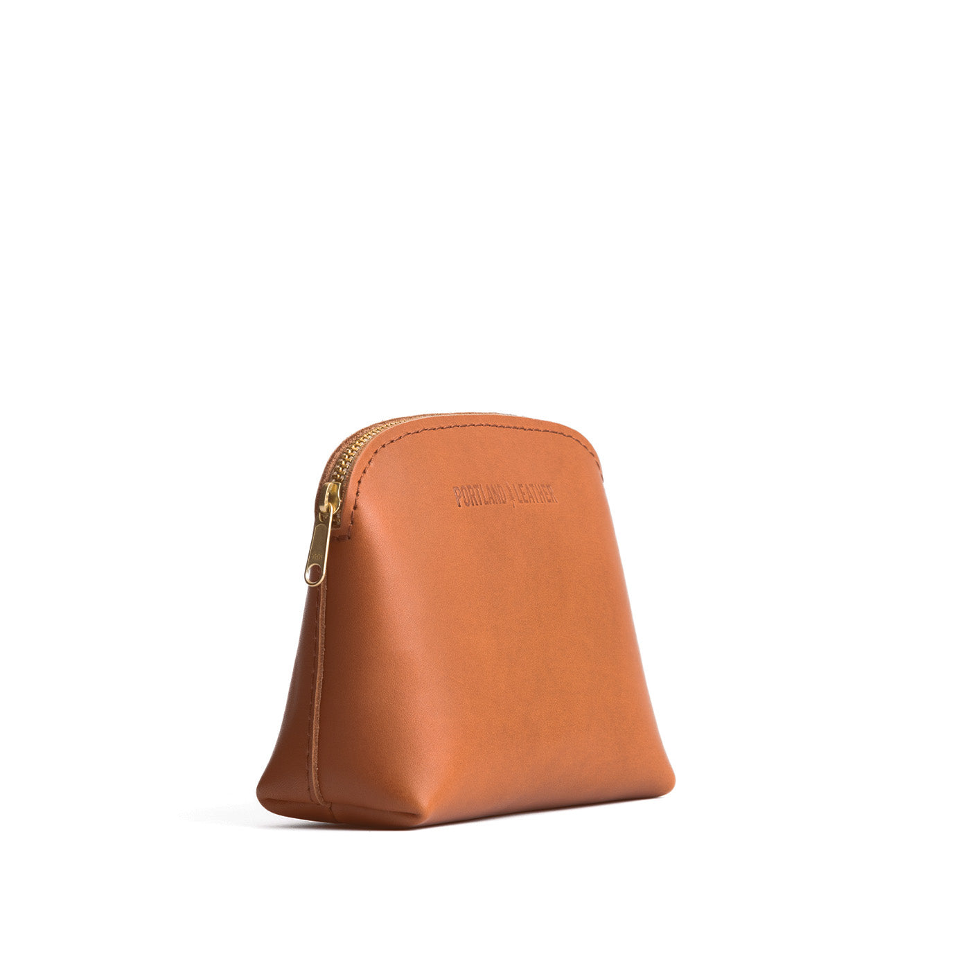 Biscuit*Classic | Compact leather pouch with top zipper