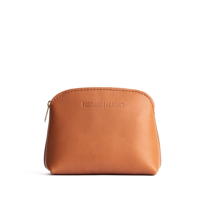 Biscuit*Classic | Compact leather pouch with top zipper