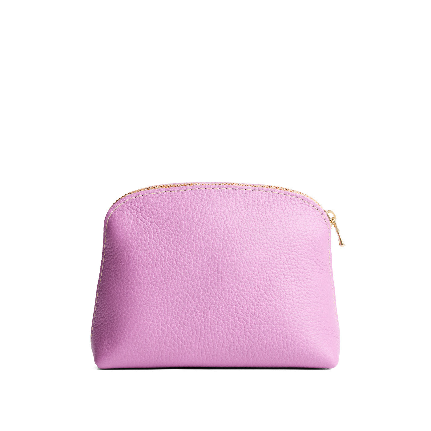 Calla Lily*Classic | Compact leather pouch with top zipper