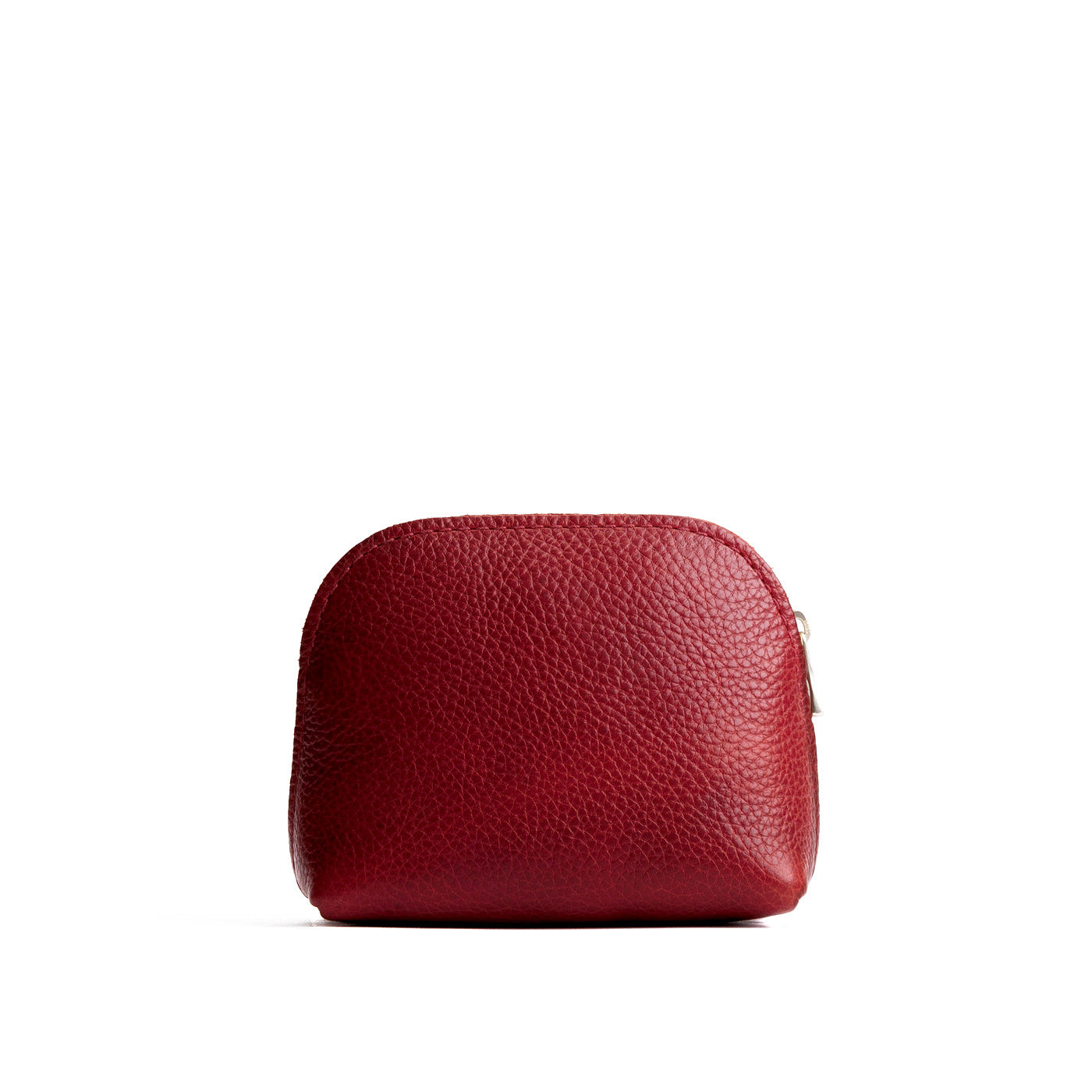 Chili Red*Mini | Compact leather pouch with top zipper