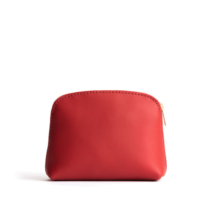 Crimson*Classic | Compact leather pouch with top zipper