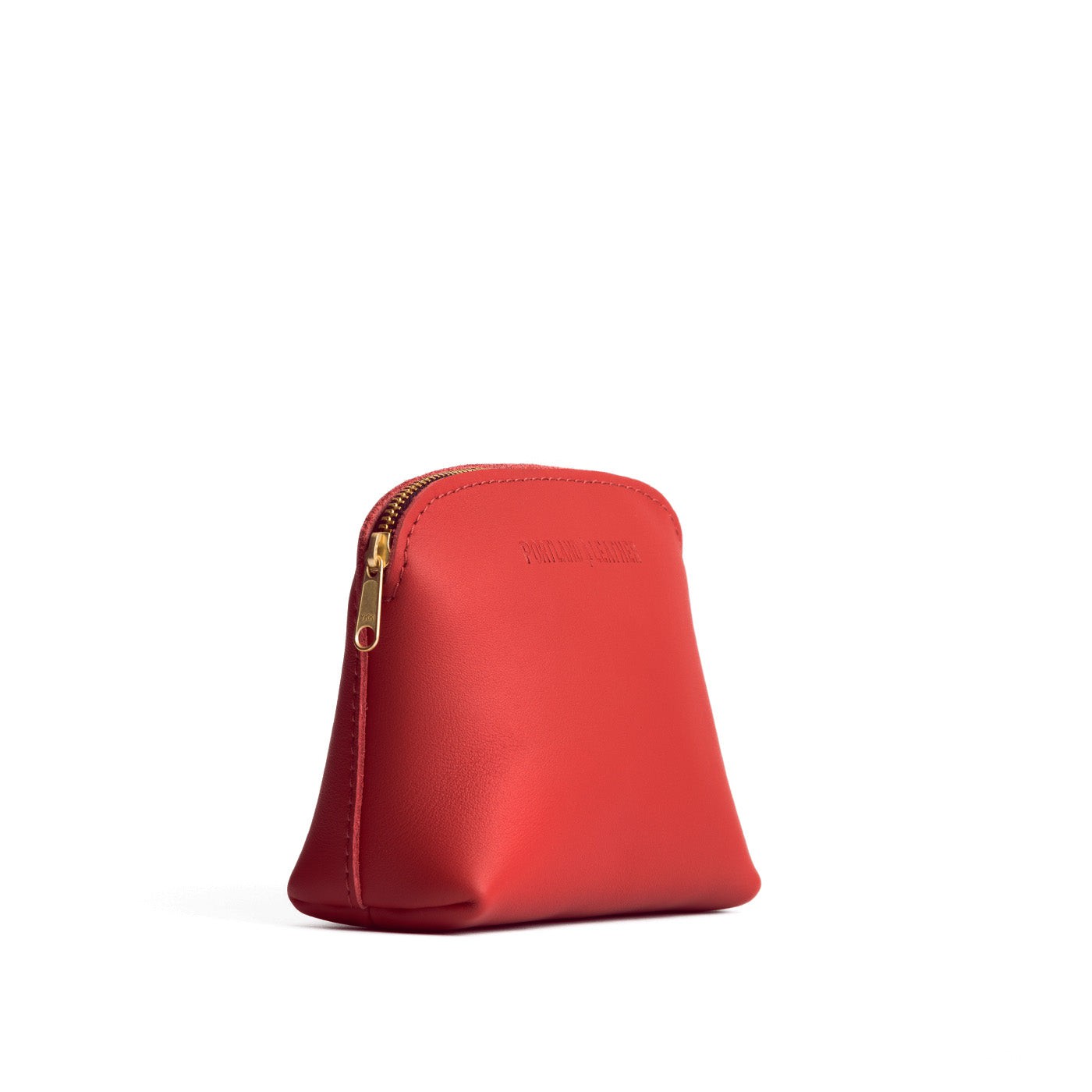 Crimson*Classic | Compact leather pouch with top zipper