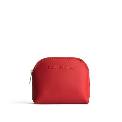 Crimson*Mini | Compact leather pouch with top zipper