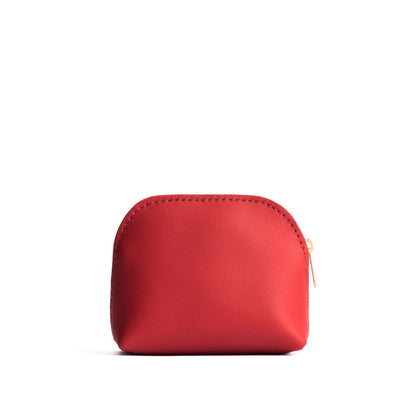 Crimson*Mini | Compact leather pouch with top zipper