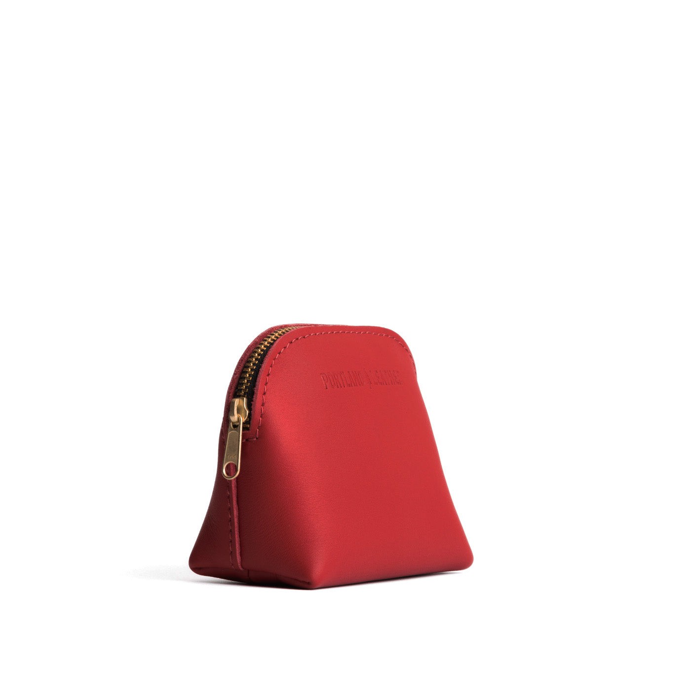 Crimson*Mini | Compact leather pouch with top zipper