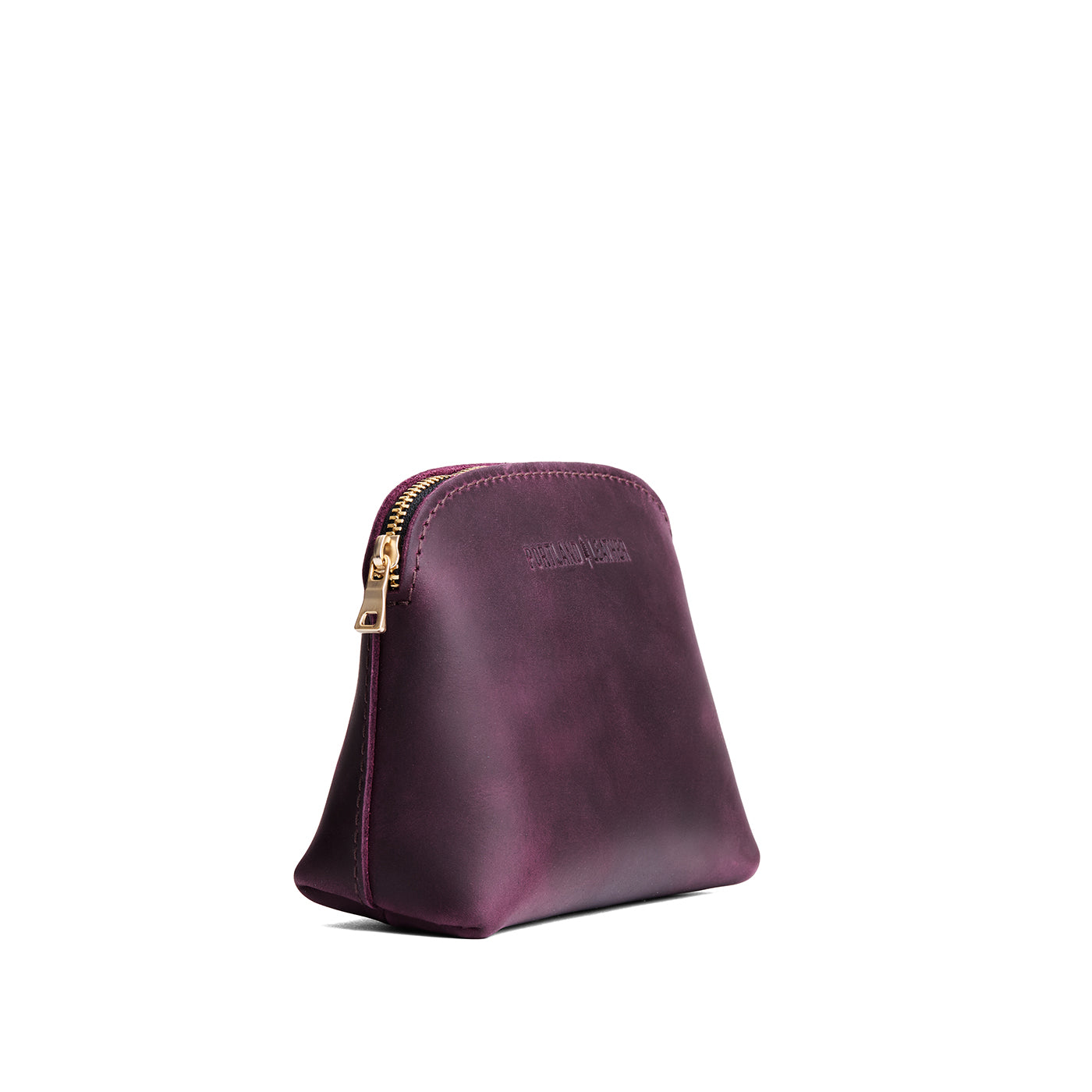 Larkspur*Classic | Compact leather pouch with top zipper