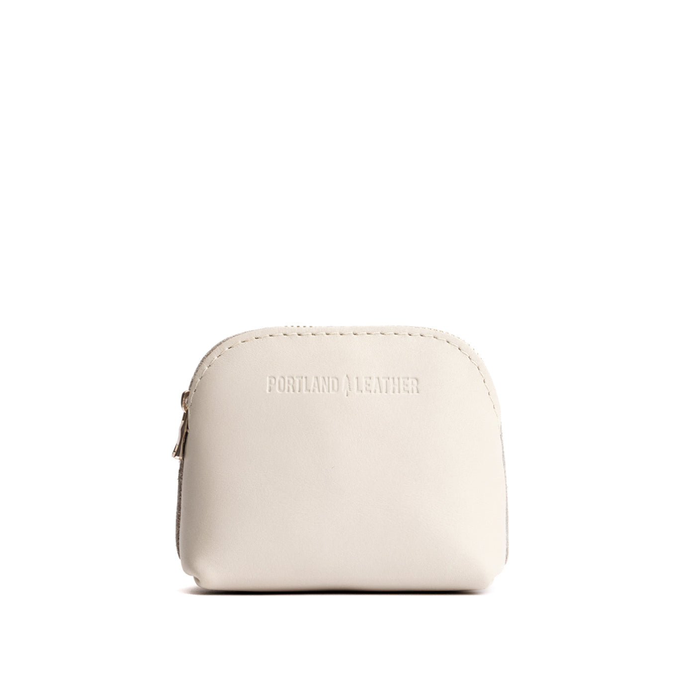 Bone*Mini | Compact leather pouch with top zipper