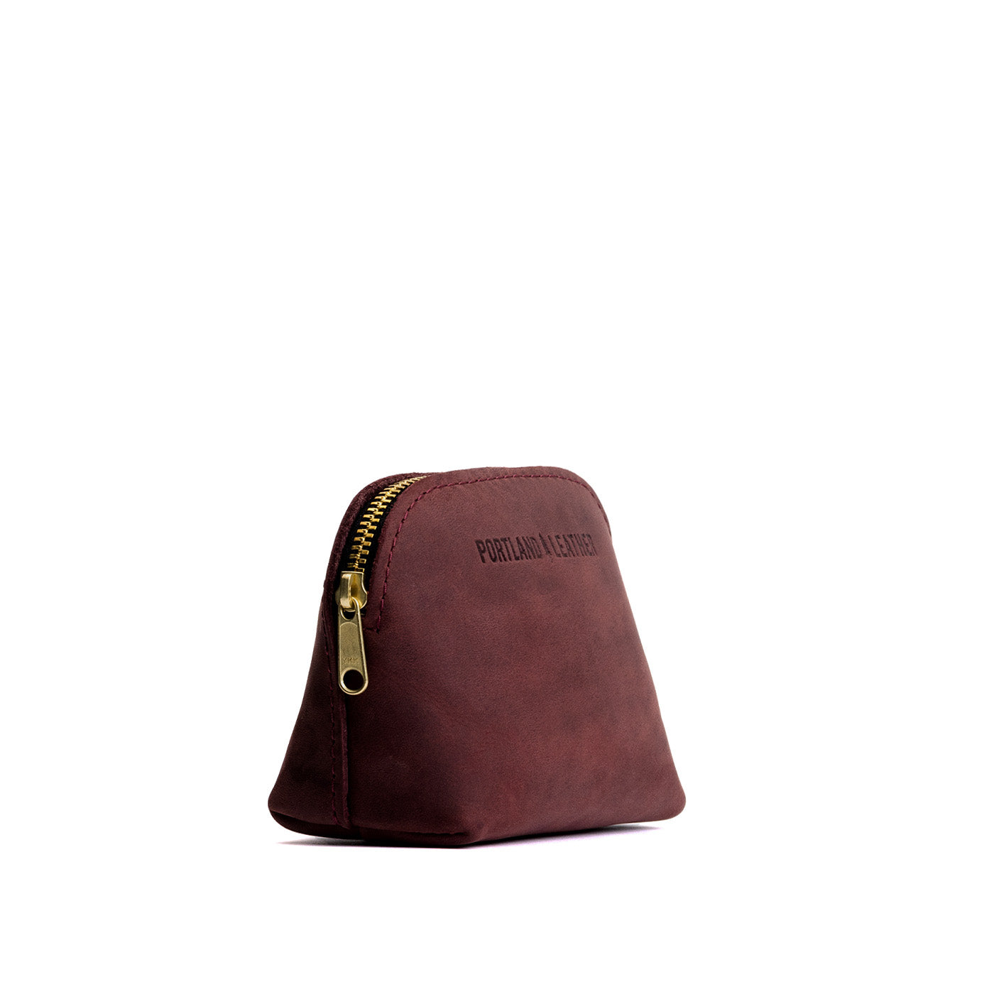 Merlot*Mini | Compact leather pouch with top zipper