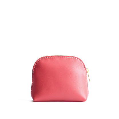 Begonia*Mini | Compact leather pouch with top zipper