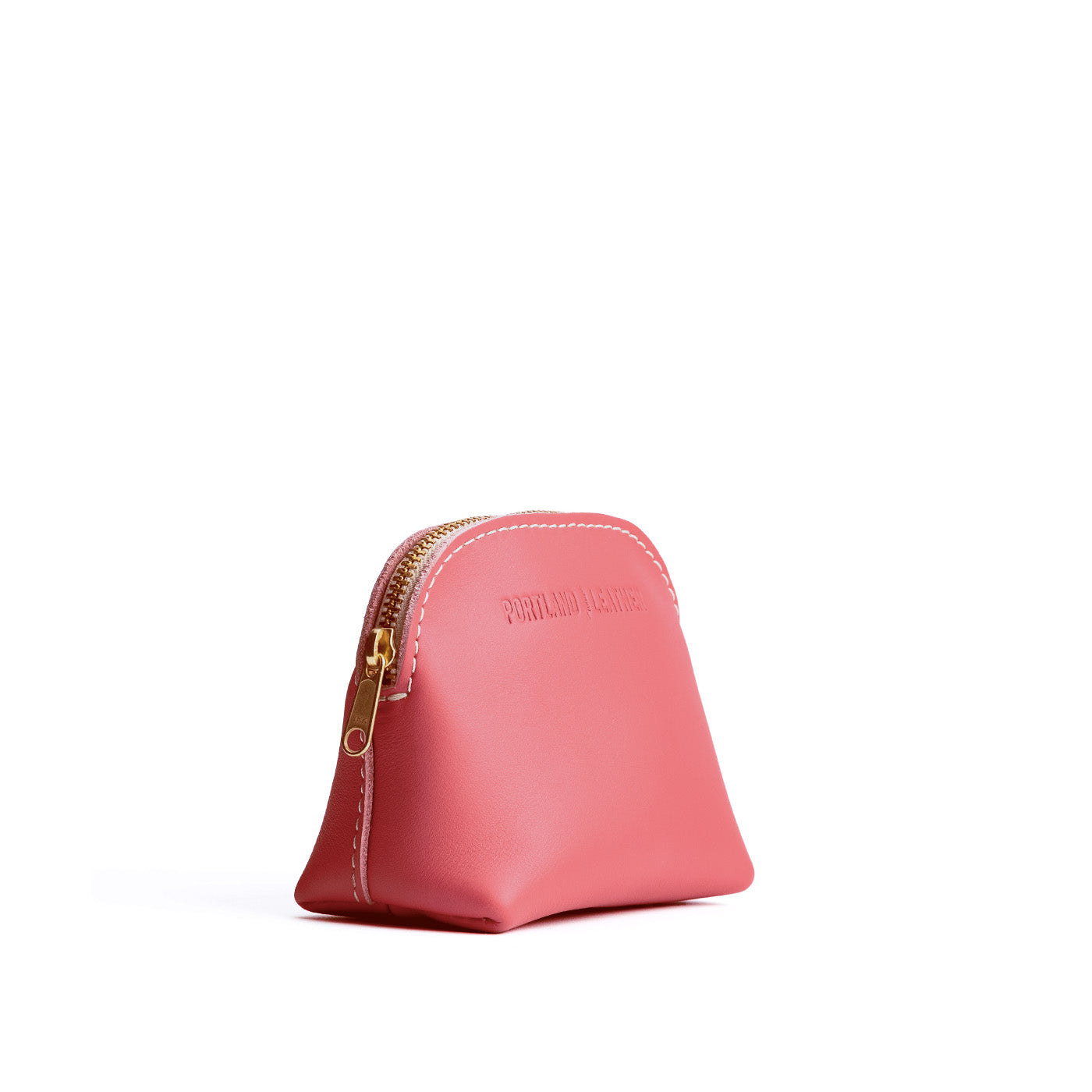 Begonia*Mini | Compact leather pouch with top zipper