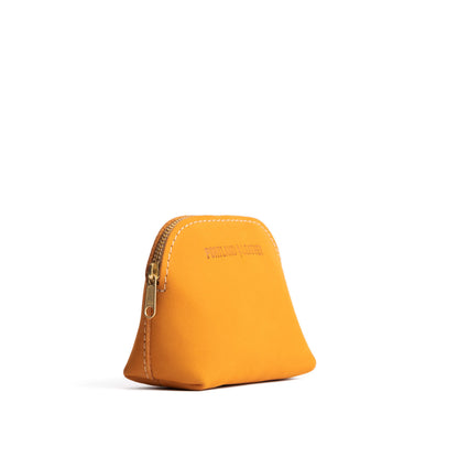 Turmeric*Mini | Compact leather pouch with top zipper